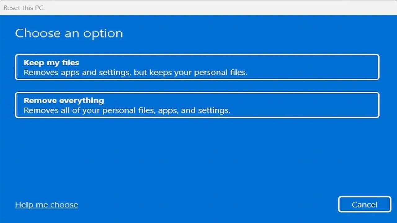 how to factory reset windows 11